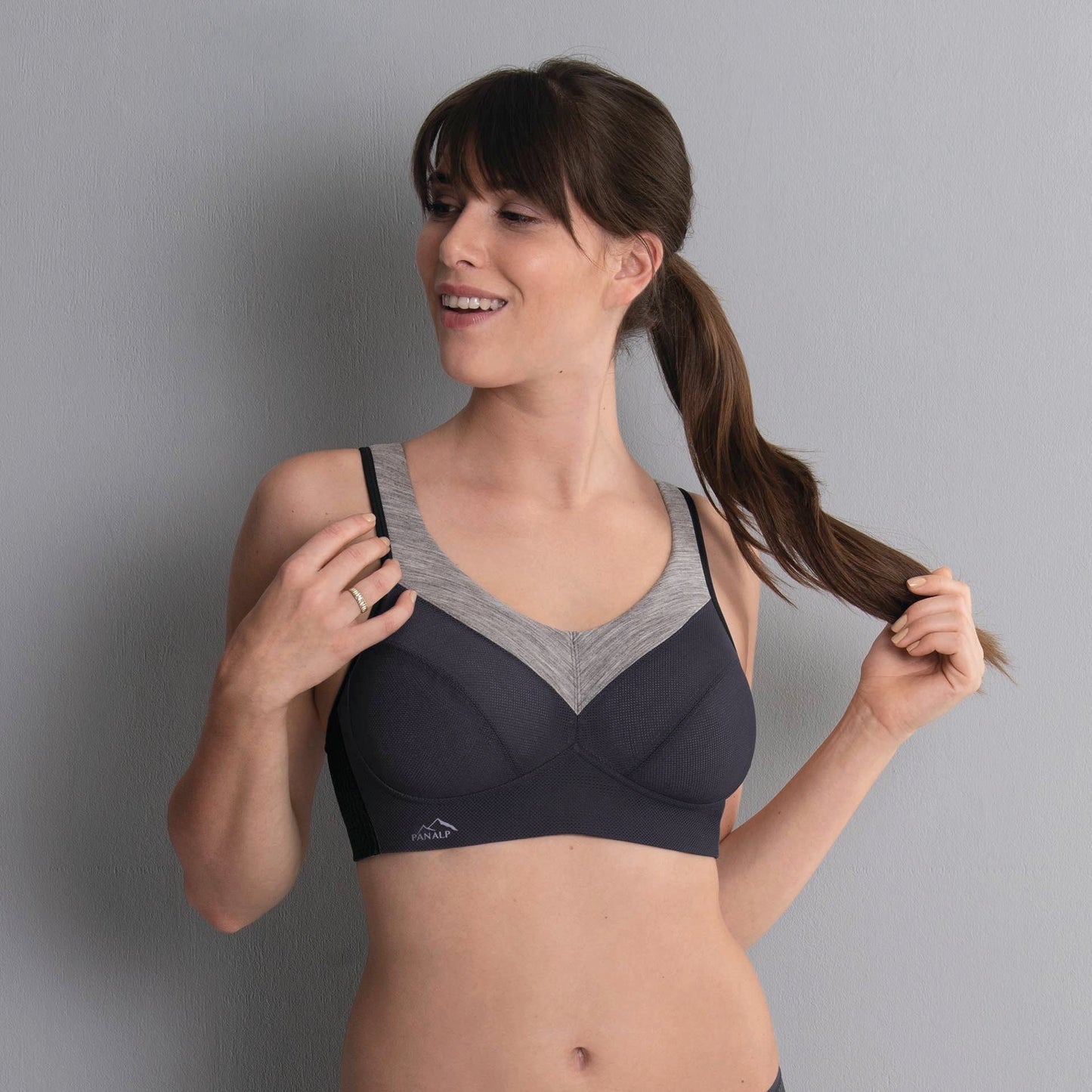 PANALPTM WOOL Sport-BH, Firm Support (Anthrazit/Melange)