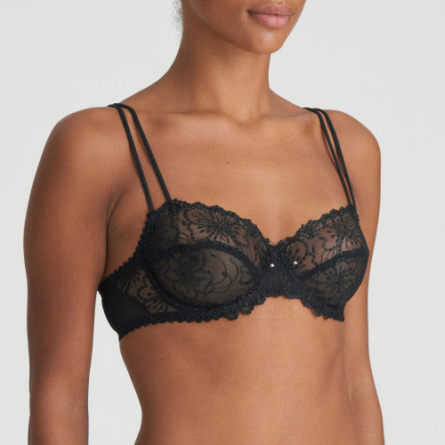 JANE Balconette- BH Horizontale Naht (Schwarz)