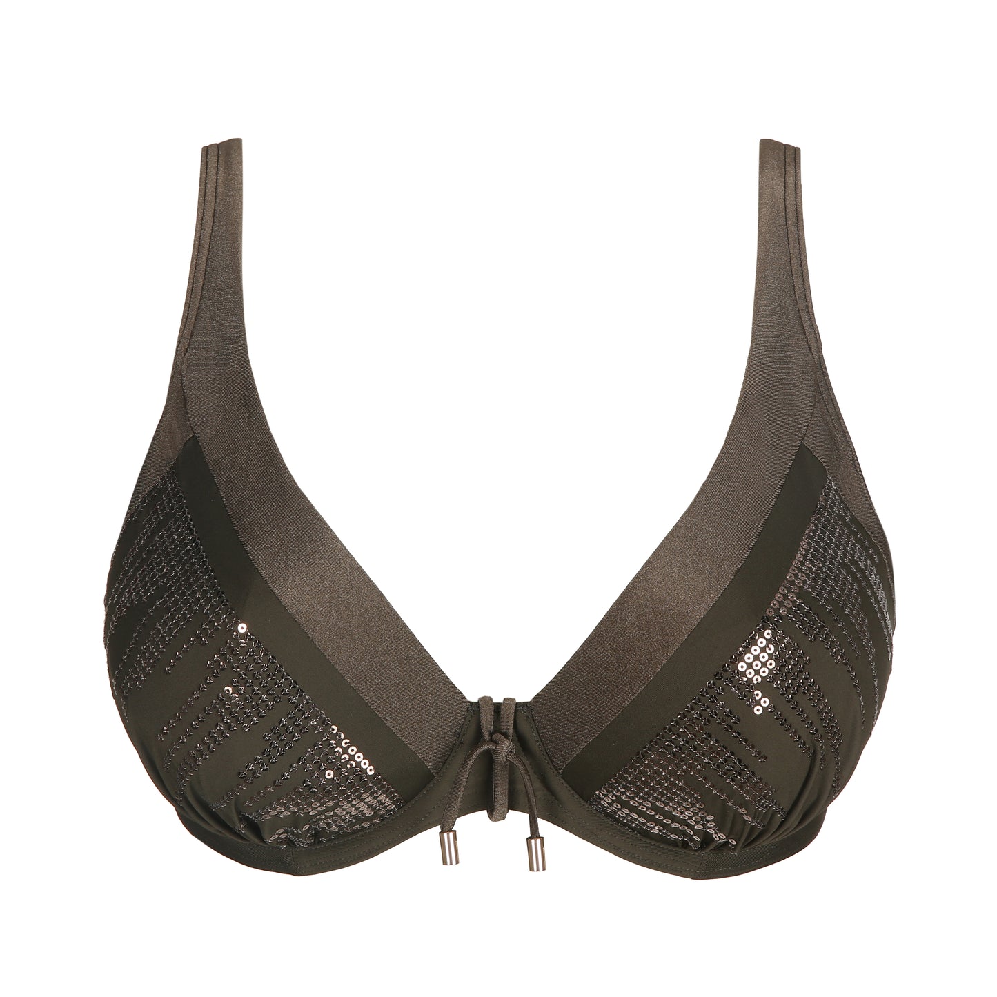 ARACRUZ Tiefdelolletiertes Bikini-Top (Kaki)