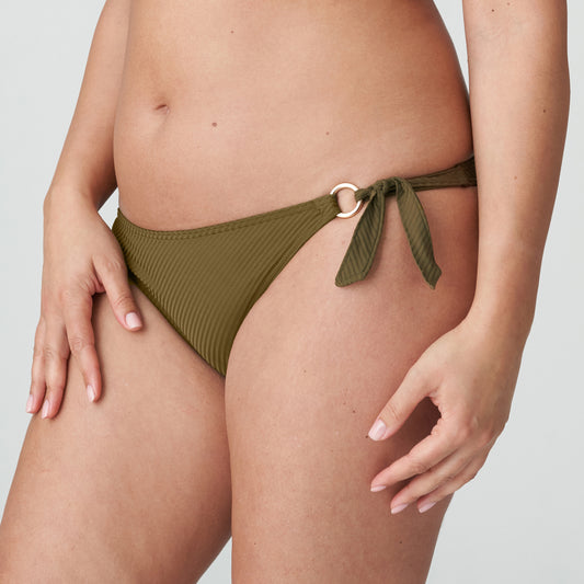 SAHARA Bikini Hüftslip mit Schnüren (Olive)