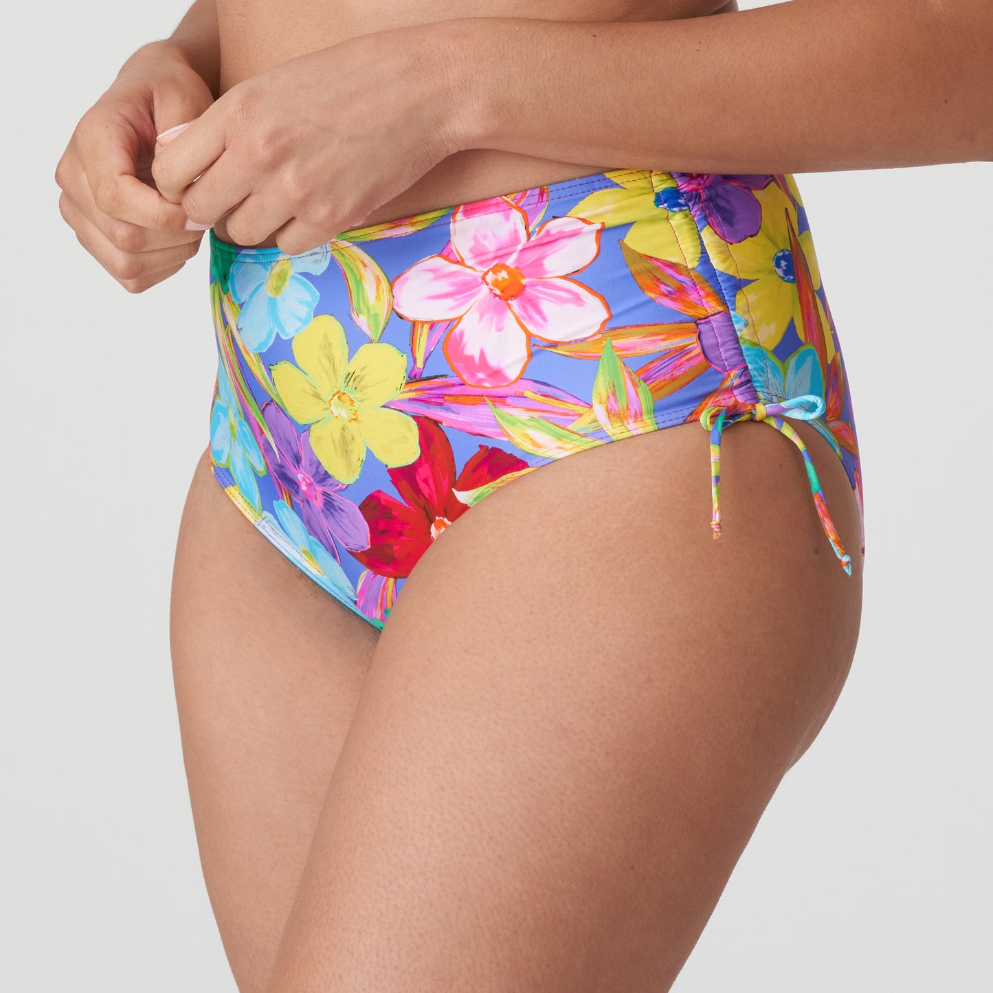 SAZAN Bikini Taillenslip mit Schnüren (Blue Bloom)
