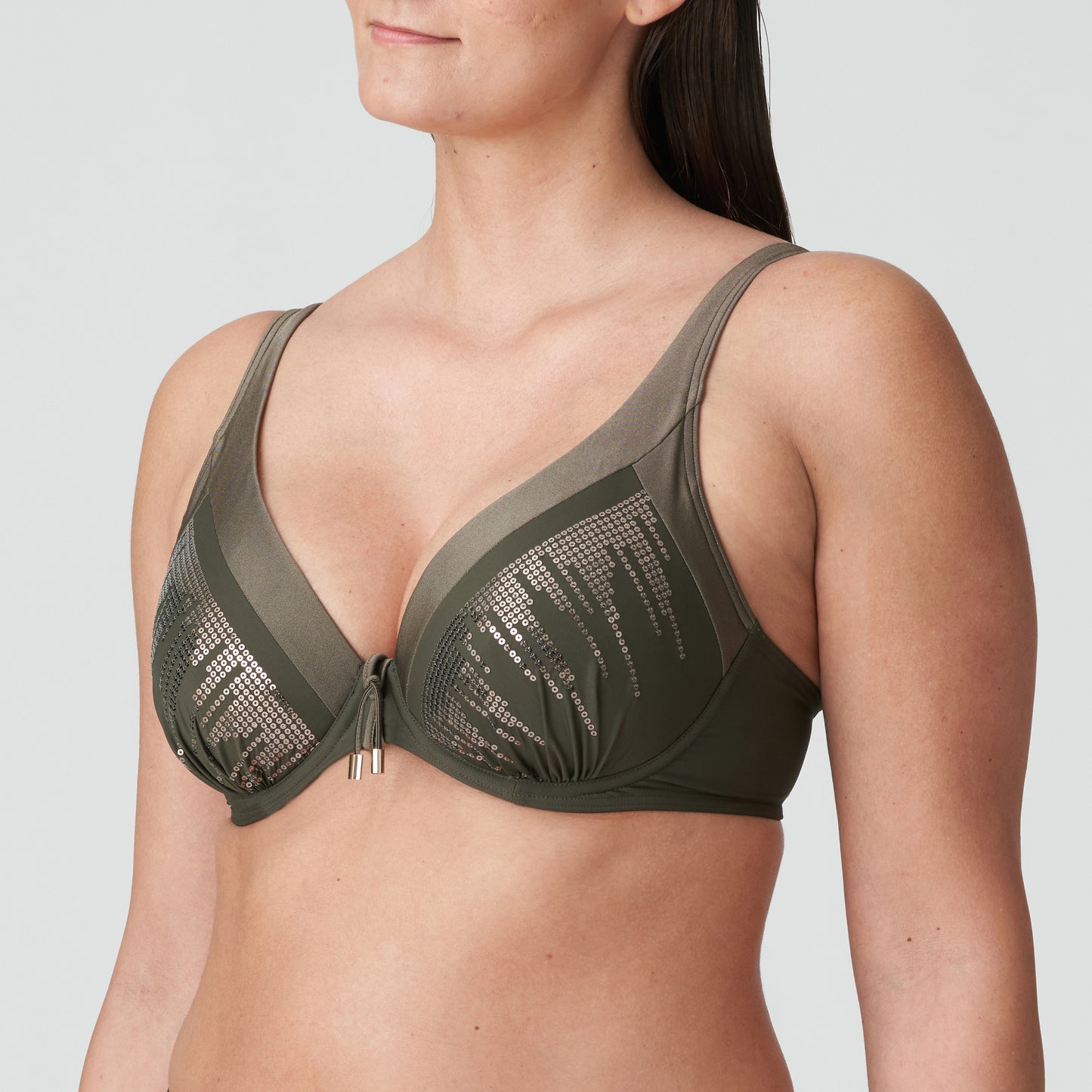 ARACRUZ Tiefdelolletiertes Bikini-Top (Kaki)