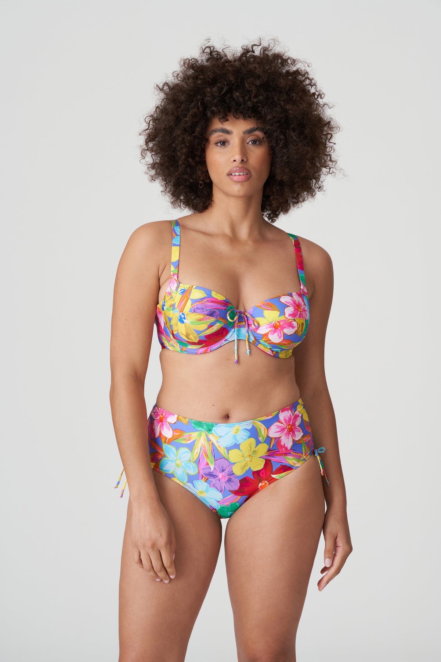 SAZAN Bikini Taillenslip mit Schnüren (Blue Bloom)