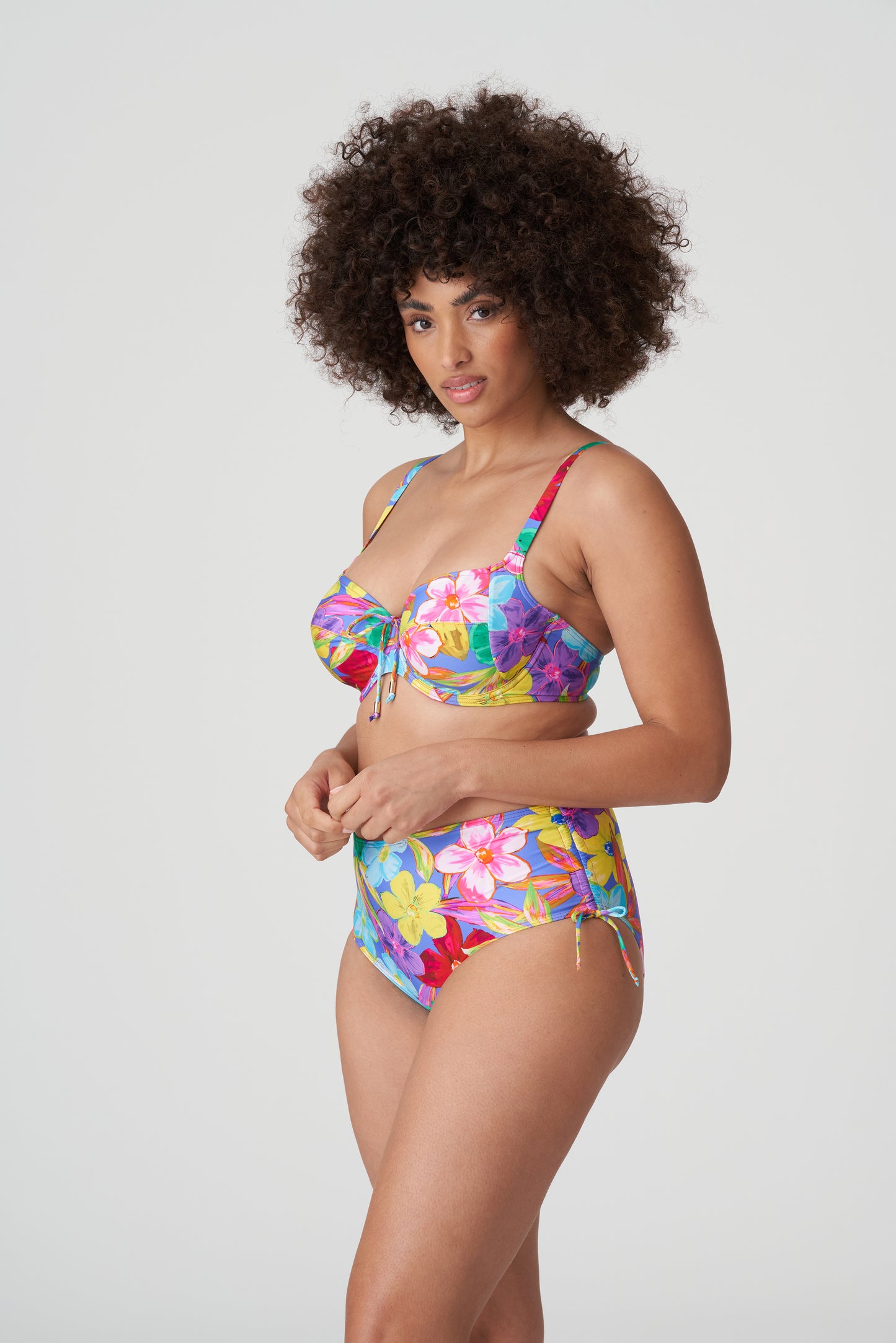 SAZAN Bikini Taillenslip mit Schnüren (Blue Bloom)