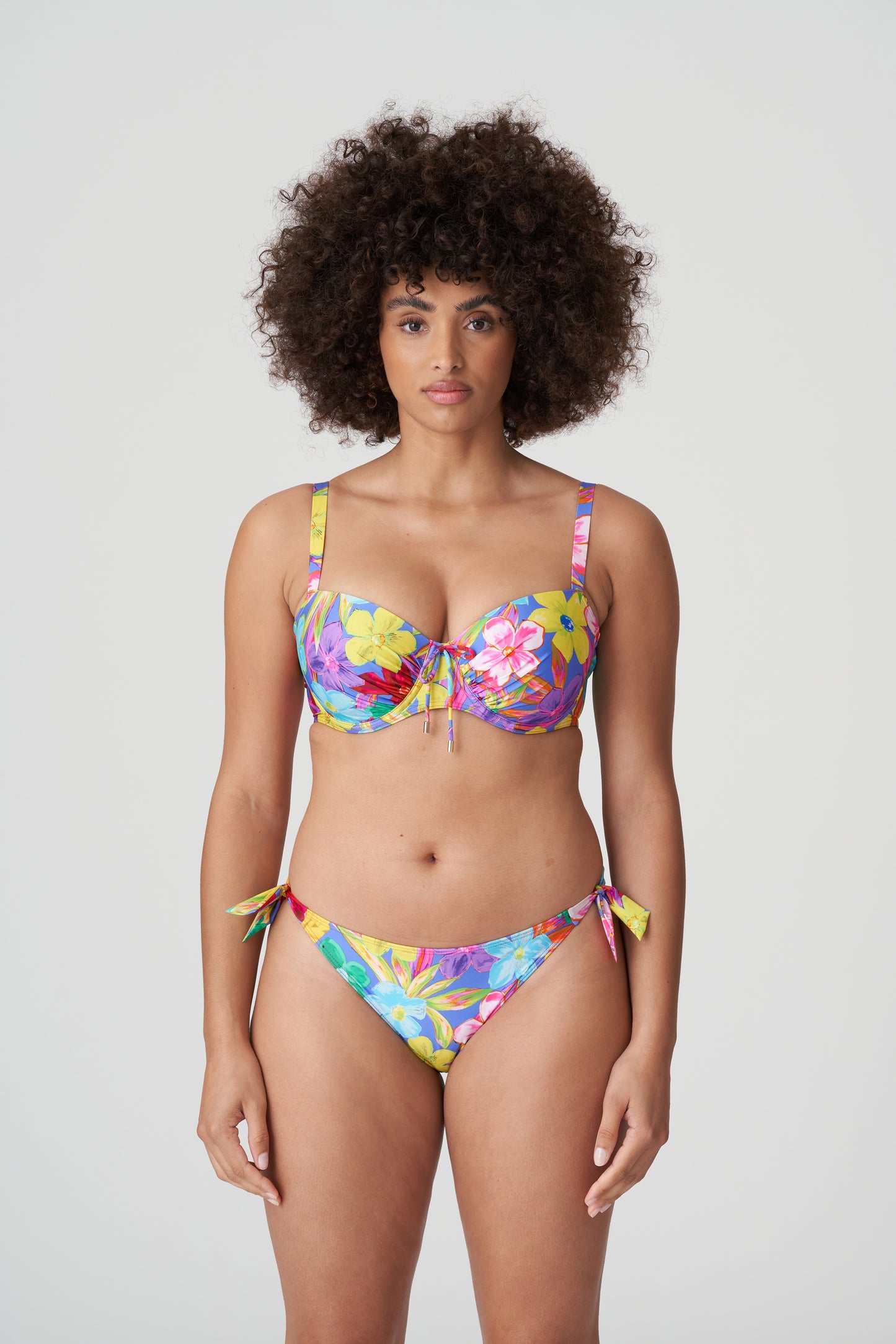 SAZAN Bikini Hüftslip mit Schnüren (Blue Bloom)