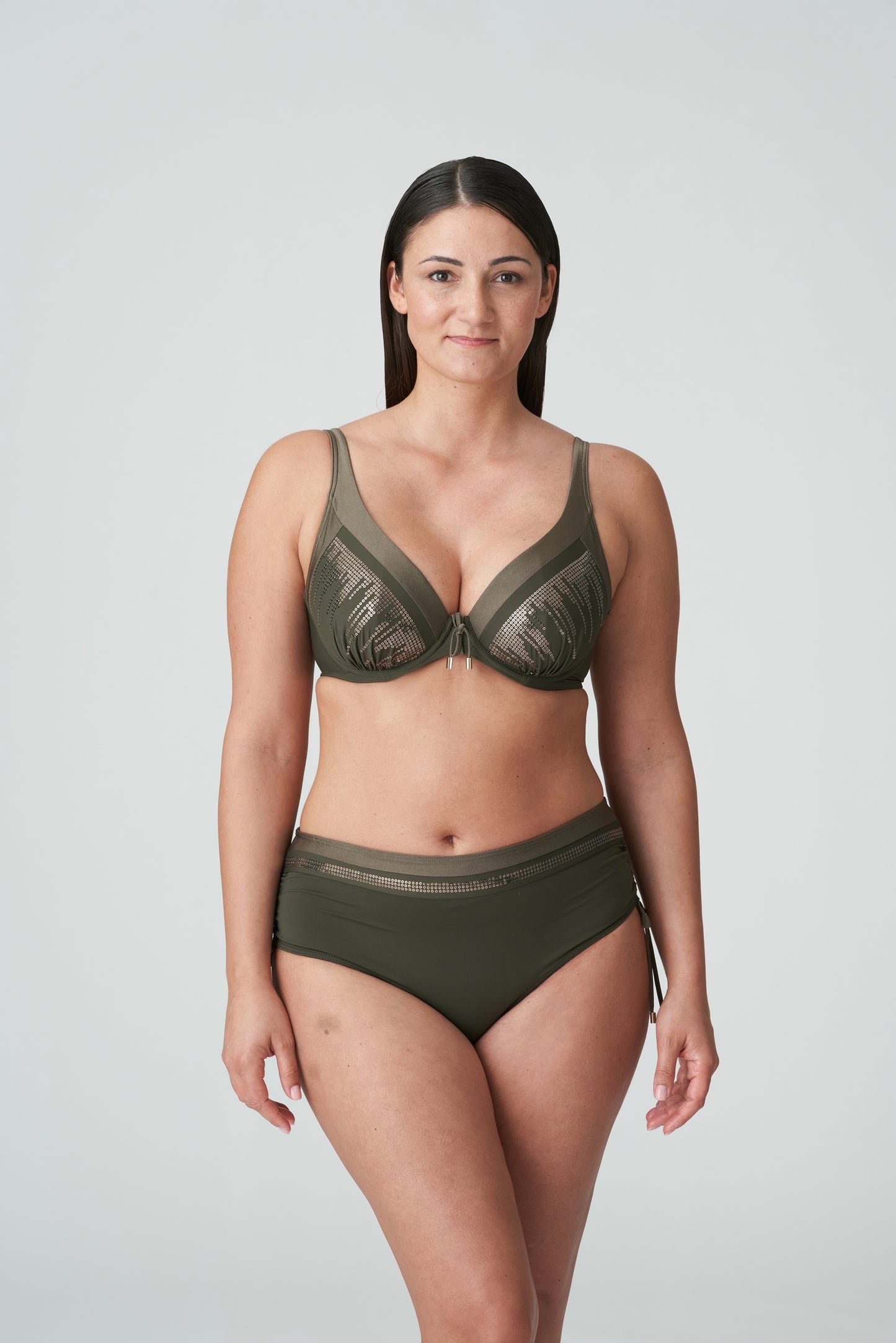 ARACRUZ Tiefdelolletiertes Bikini-Top (Kaki)