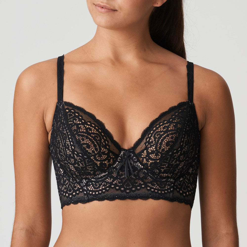 I DO Tiefdekolletierter Longline BH (Black) Schwarz
