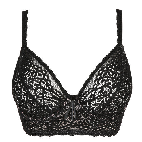 I DO Tiefdekolletierter Longline BH (Black) Schwarz