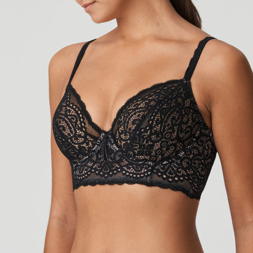 I DO Tiefdekolletierter Longline BH (Black) Schwarz