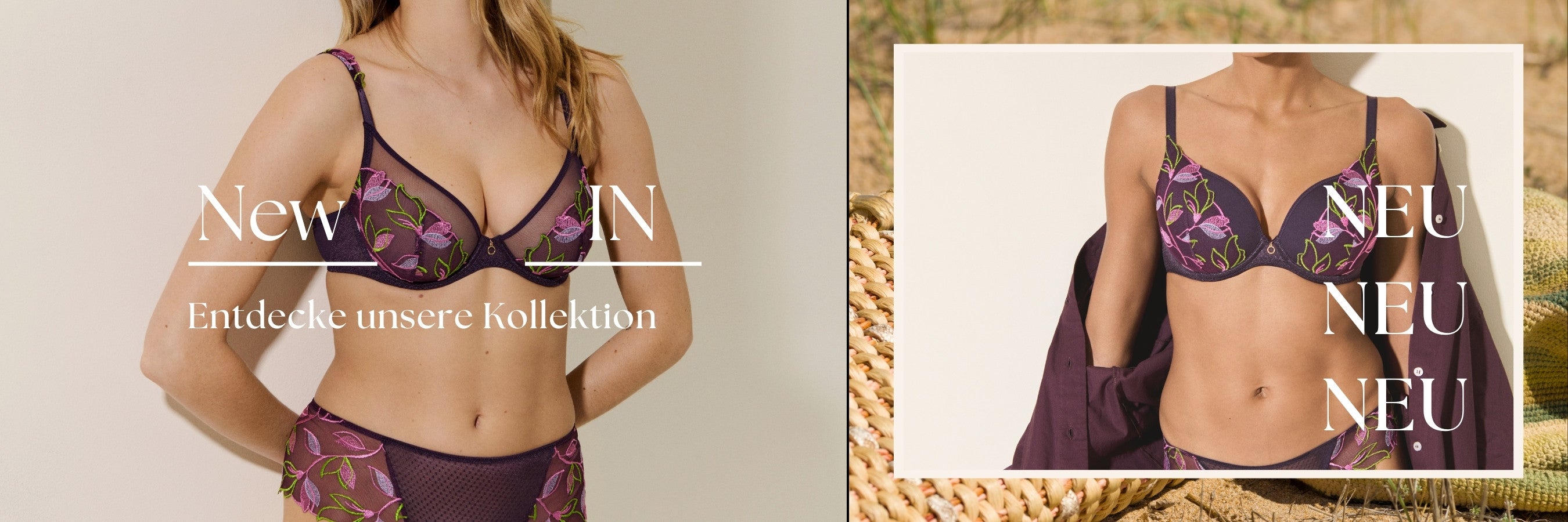 LOISH – Marie Jo: Florales Dessous in tiefem, dunklem, zauberhaftem Violett. Femininer Look und maximaler Komfort für elegante Auftritte.