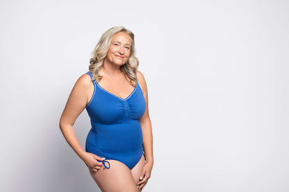 SANSIBAR Badeanzug mit Bügel (Azurblau)