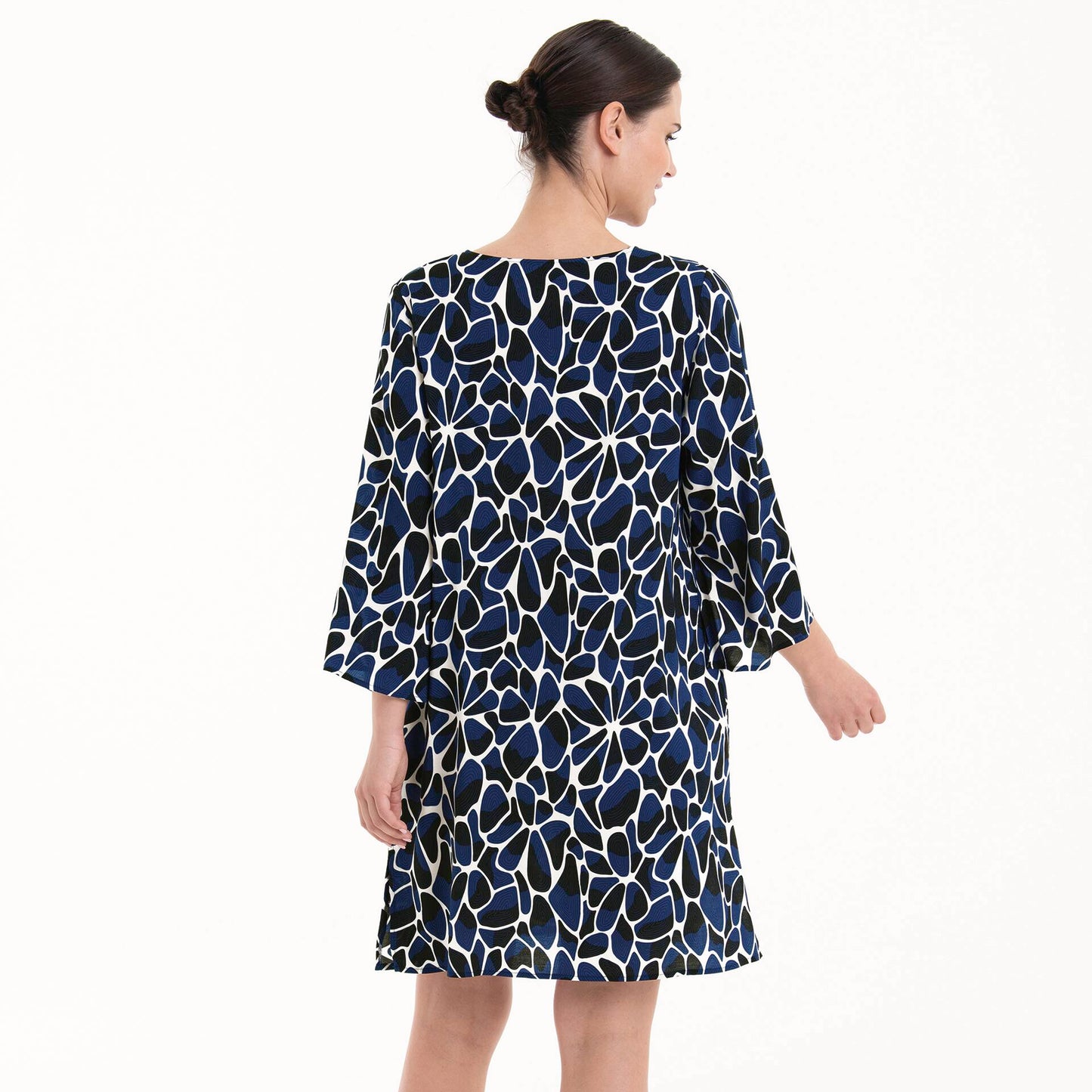 SALLA Tunika-Kleid (Schwarz/Pool Blue)