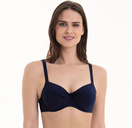 LEANDRA Bikini-Top mit Bügel (Dunkelblau)