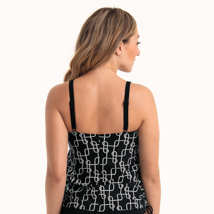 YARA Tankini-Top (Schwarz-Weiß)