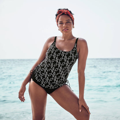 YARA Tankini-Top (Schwarz-Weiß)