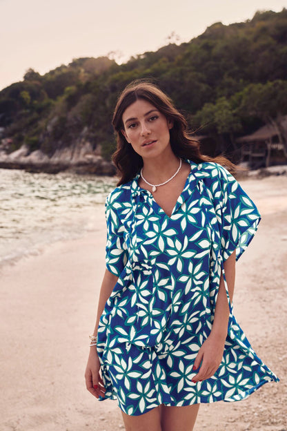 TAHITI Tunika Strandkleid (Ocean Blue)