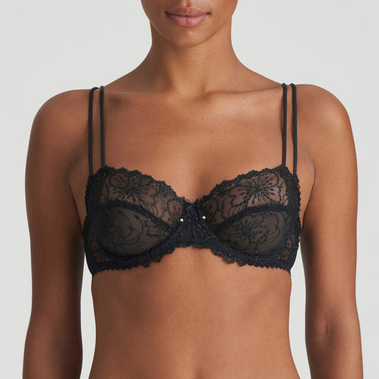 JANE Balconette- BH Horizontale Naht (Schwarz)