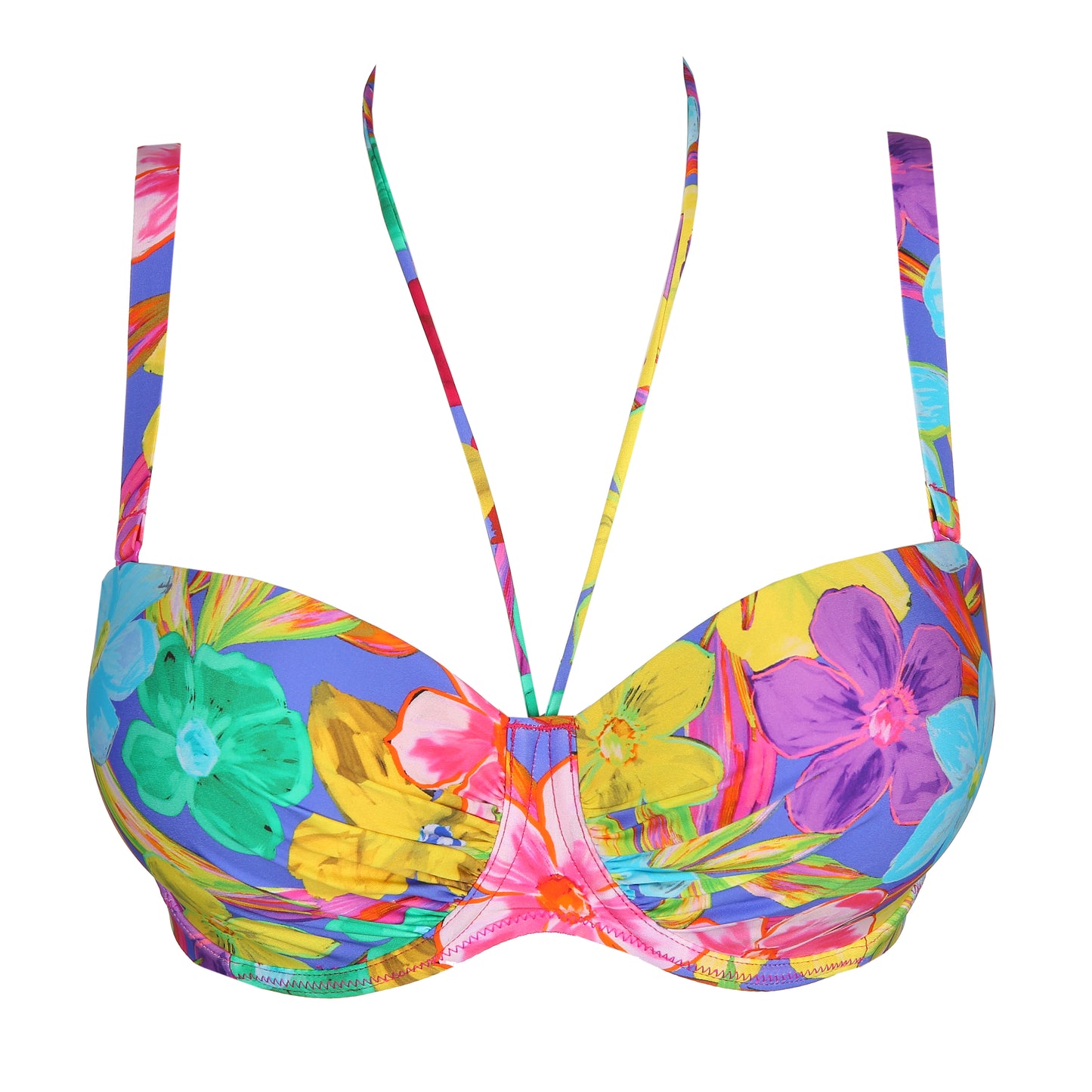 SAZAN Unterlegter Bikini Trägerlos (Blue Bloom)