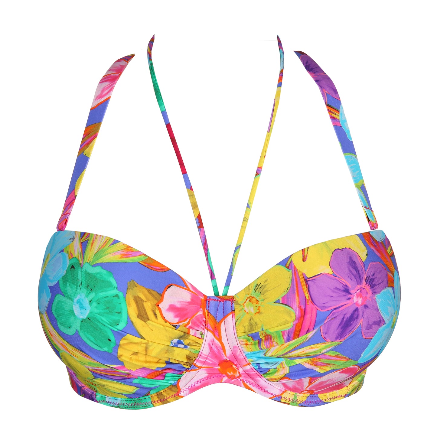 SAZAN Unterlegter Bikini Trägerlos (Blue Bloom)