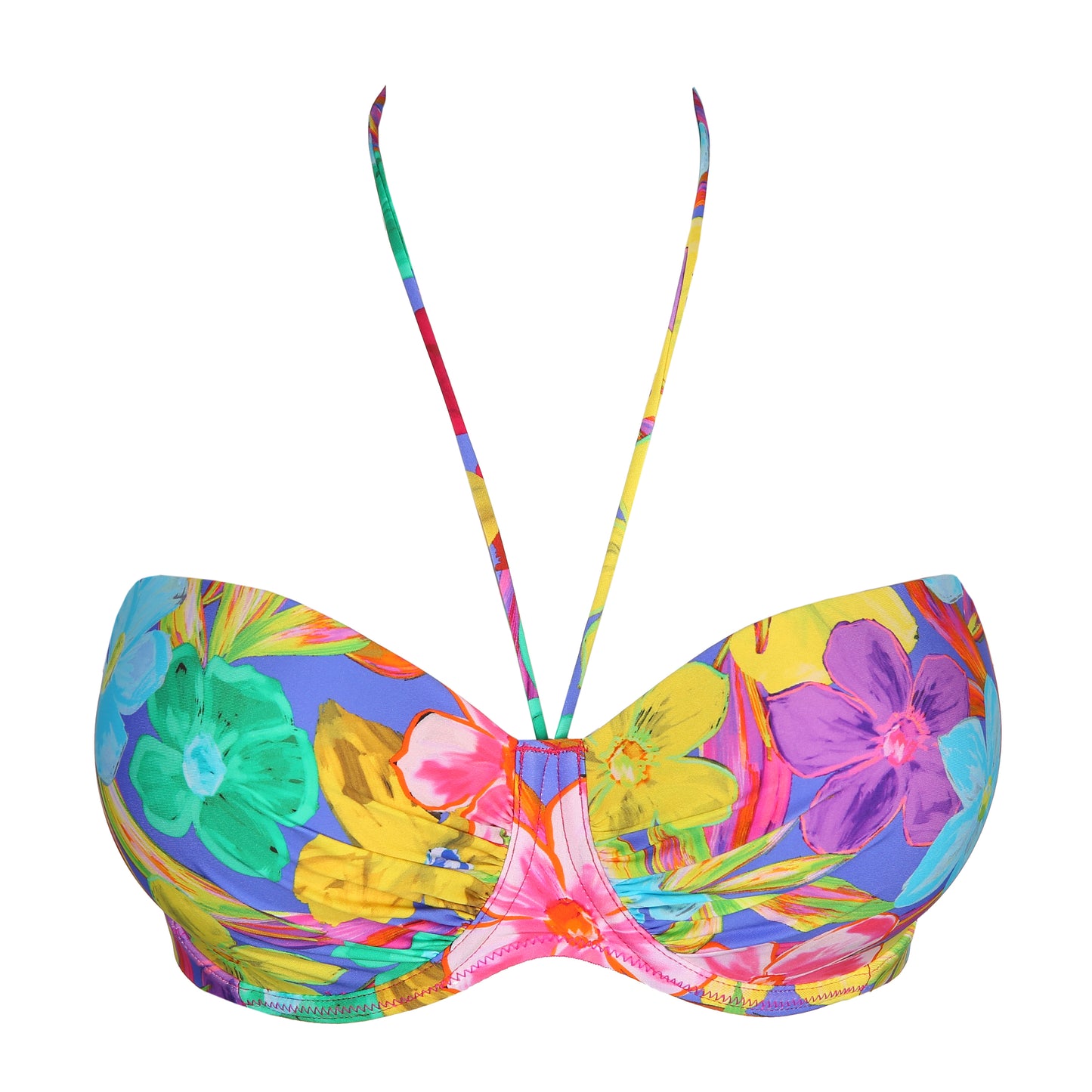 SAZAN Unterlegter Bikini Trägerlos (Blue Bloom)
