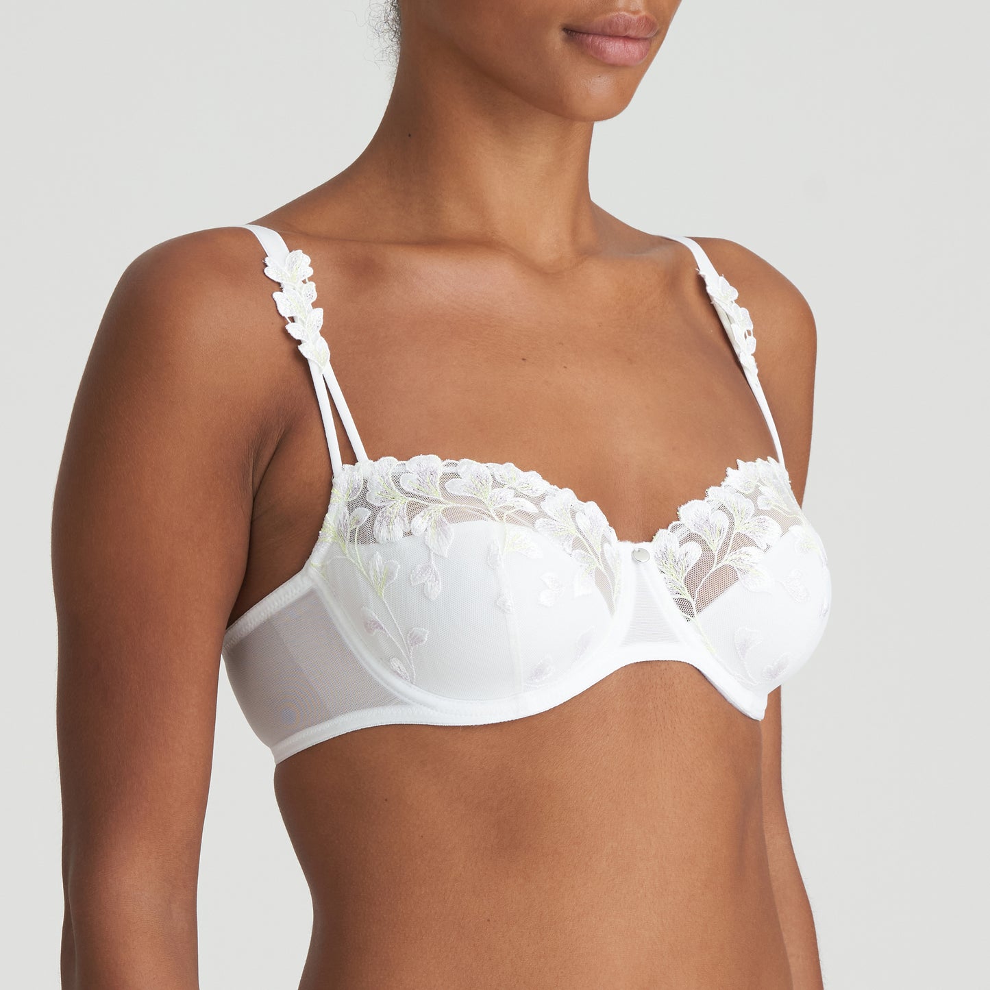 LEDA Balconette BH halbunterlegt (Weiss)