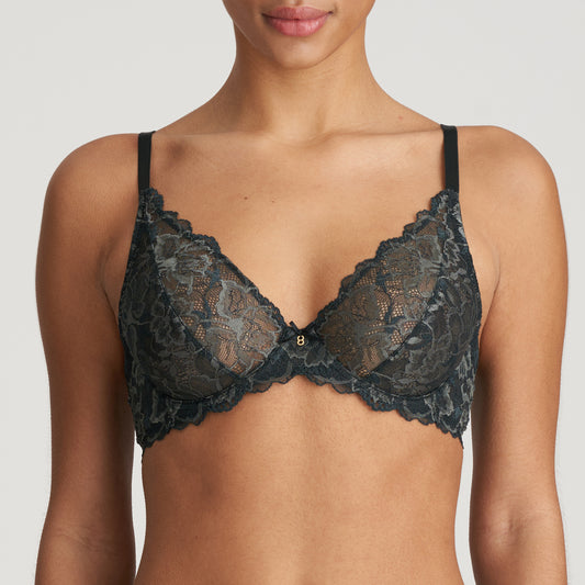 MANYLA Tiefdekolletierter BH (Night Grey)