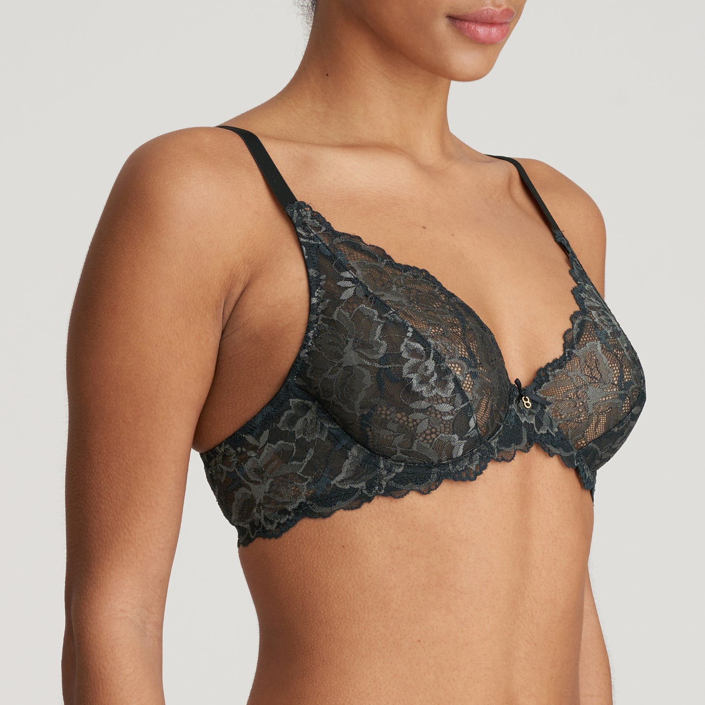 MANYLA Tiefdekolletierter BH (Night Grey)