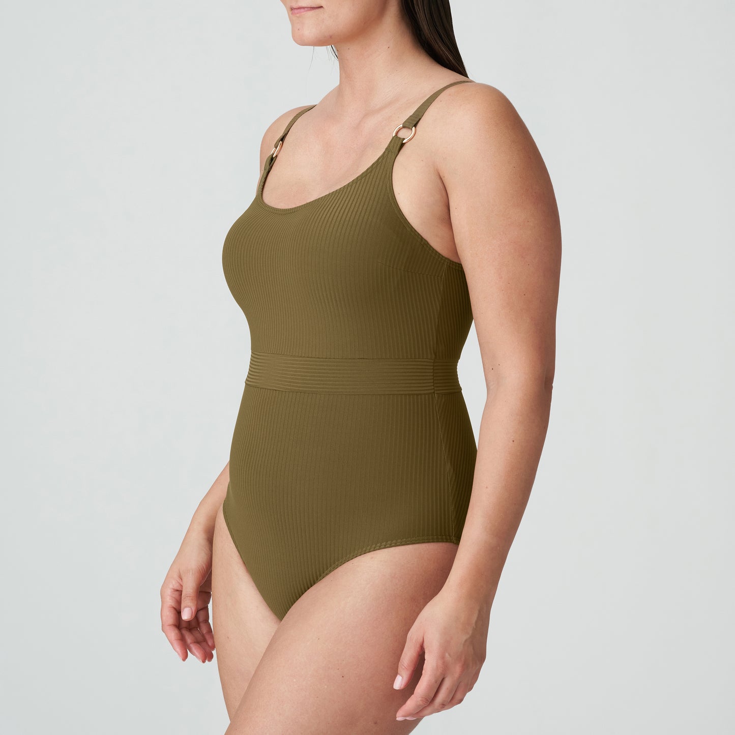 SAHARA Unterlegter Badeanzug bügellos (Olive)