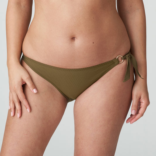 SAHARA Bikini Hüftslip mit Schnüren (Olive)