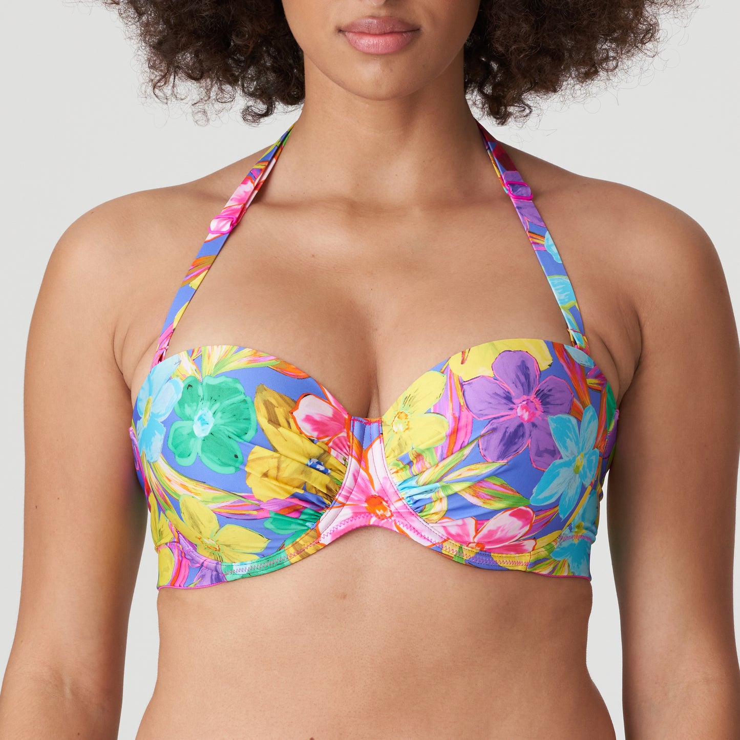 SAZAN Unterlegter Bikini Trägerlos (Blue Bloom)