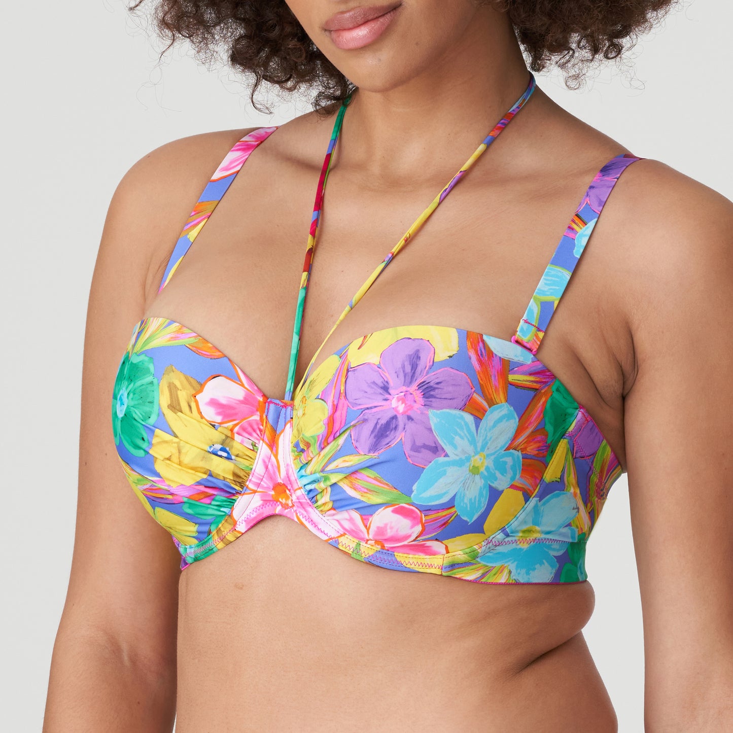 SAZAN Unterlegter Bikini Trägerlos (Blue Bloom)