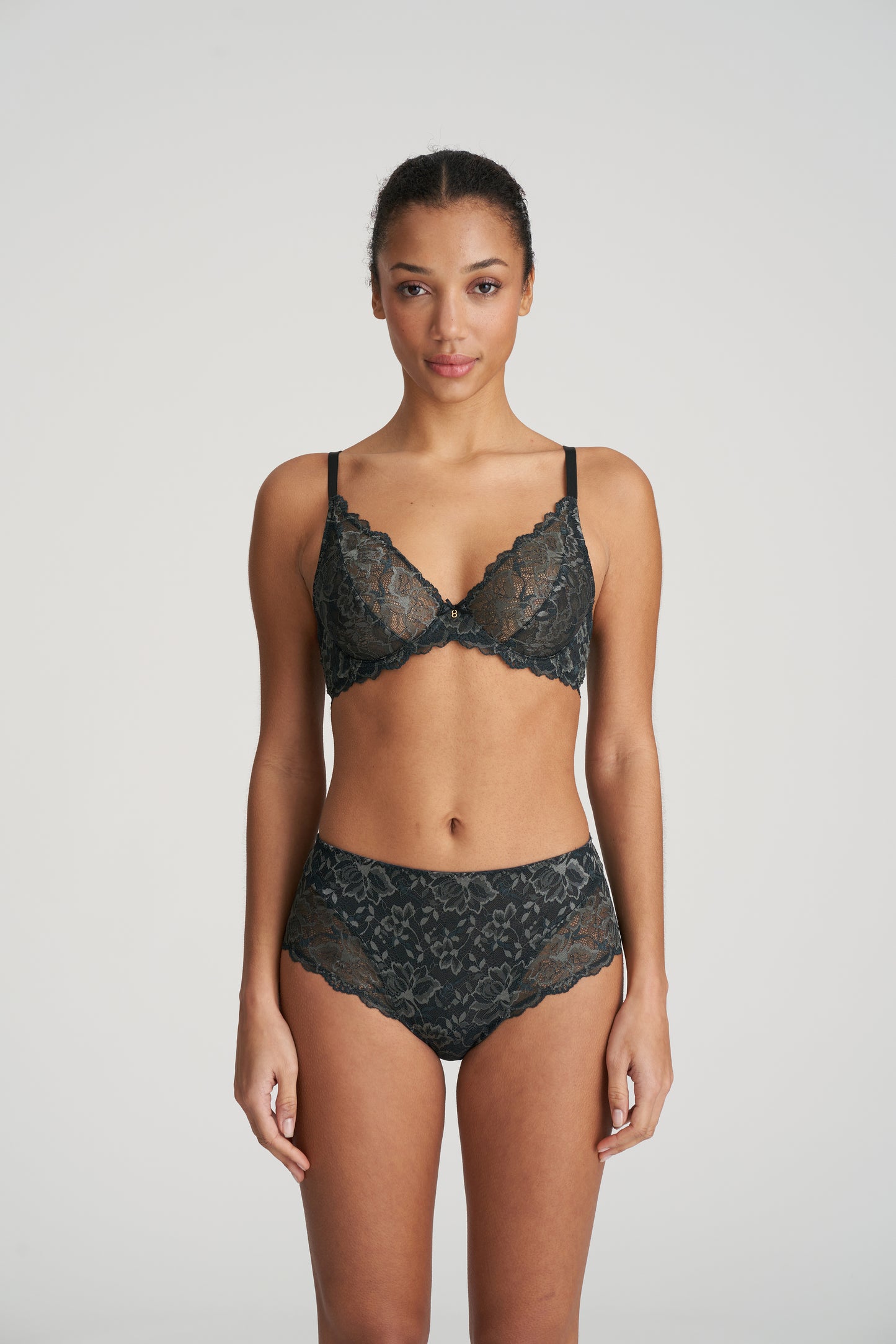 MANYLA Tiefdekolletierter BH (Night Grey)