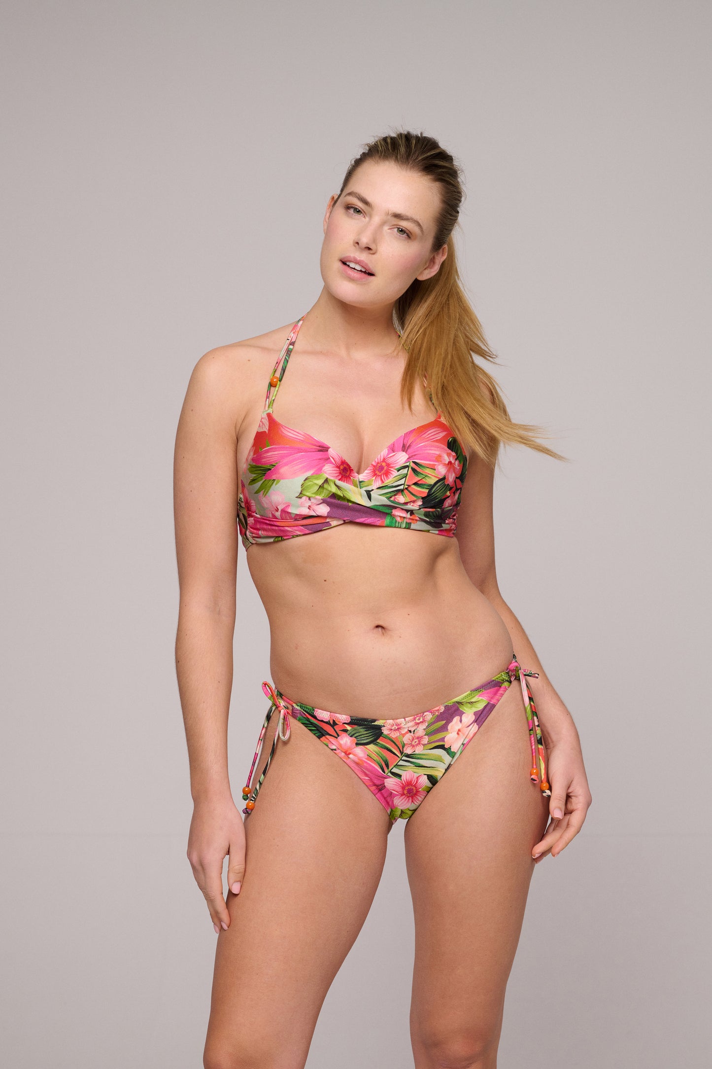 NORMA JEANNE Bikini Hüftslip m. Schnur (Tropical Sunset)