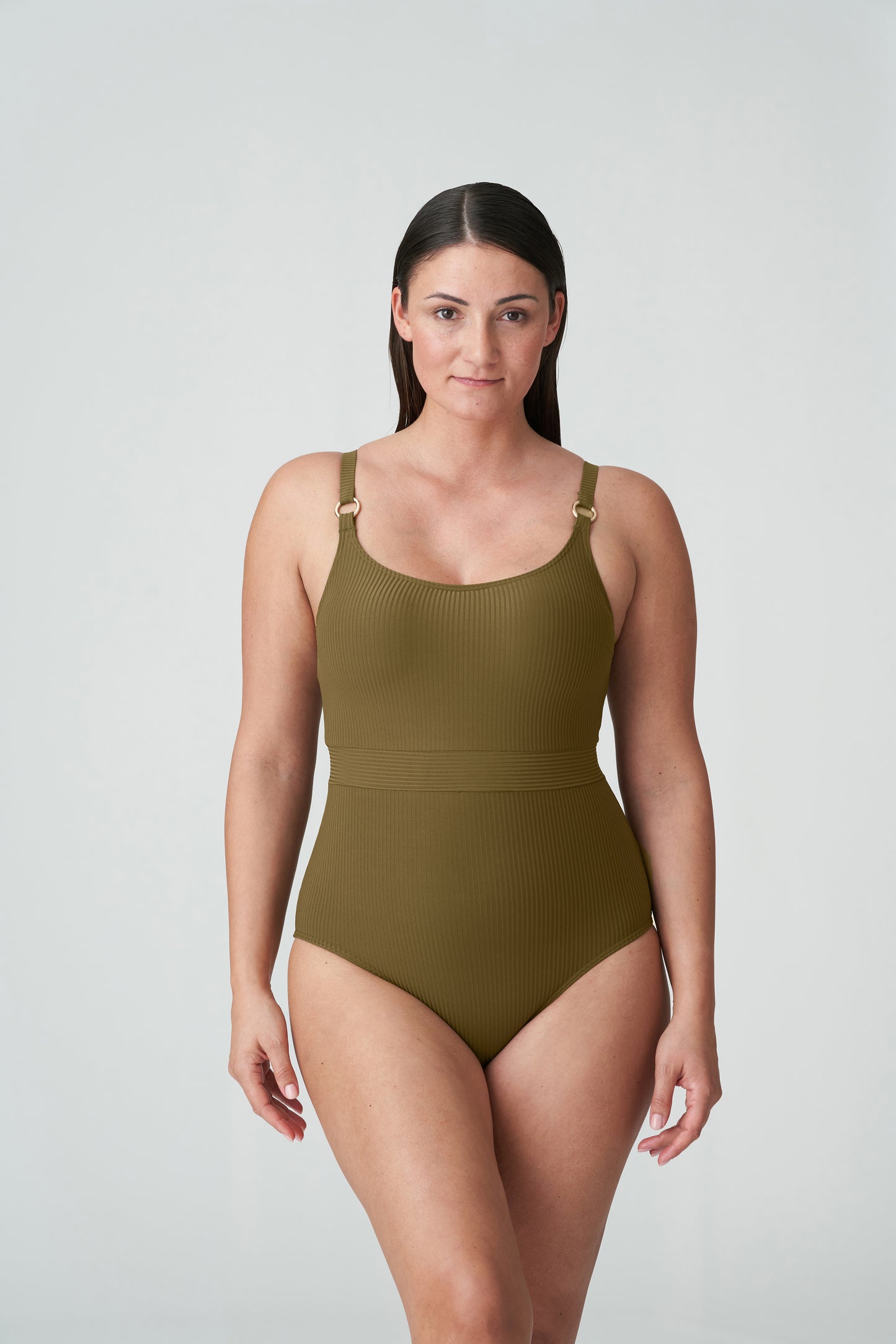 SAHARA Unterlegter Badeanzug bügellos (Olive)
