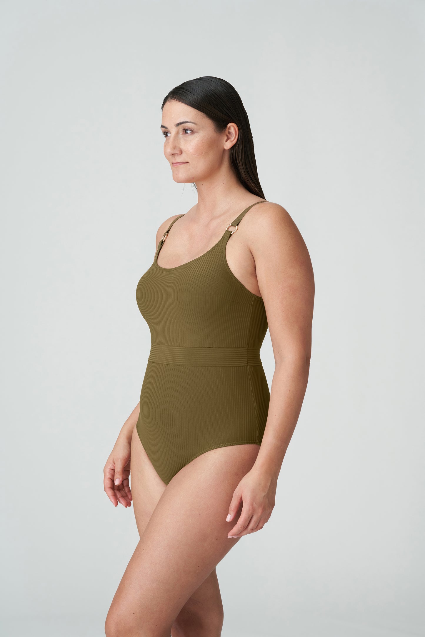 SAHARA Unterlegter Badeanzug bügellos (Olive)