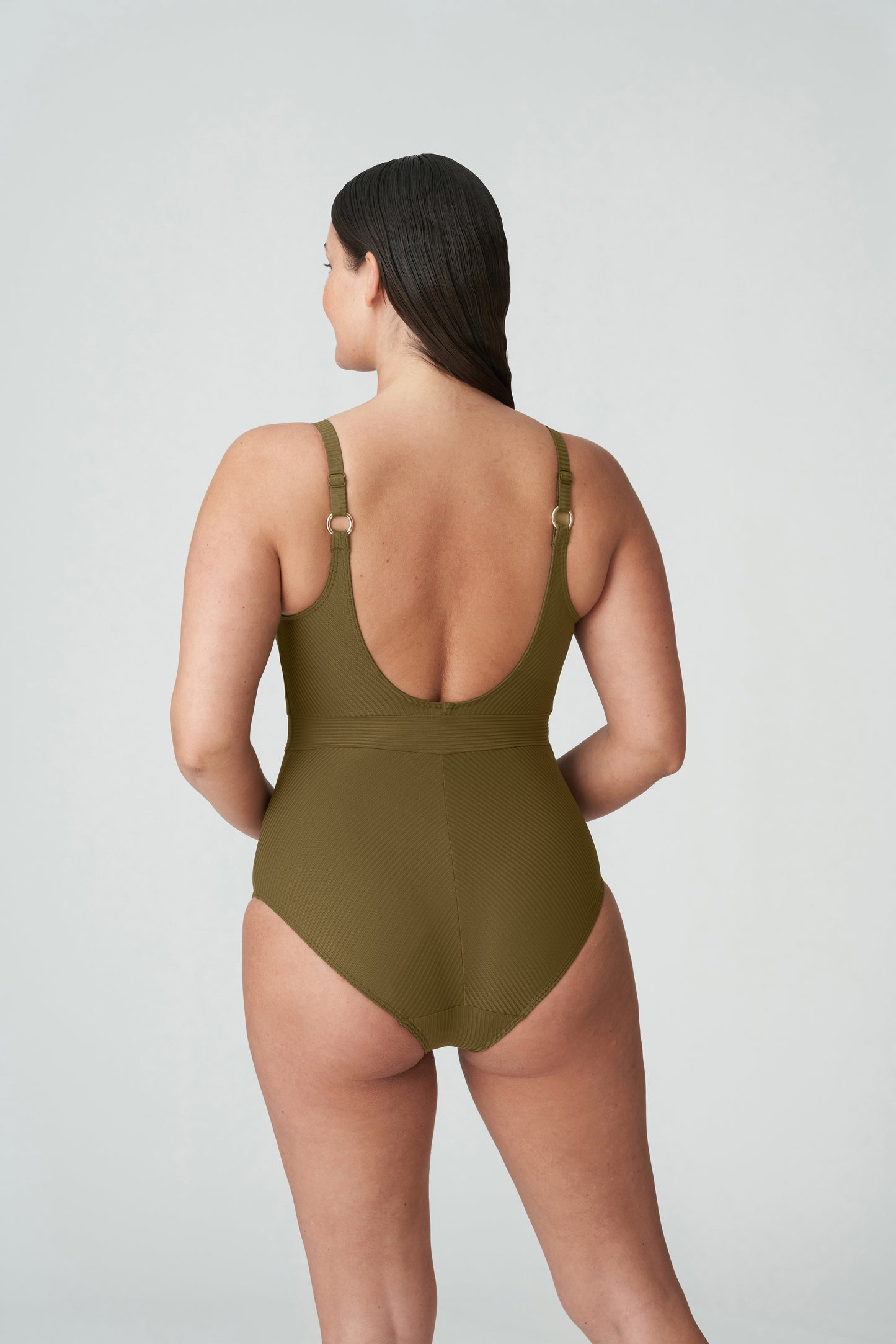SAHARA Unterlegter Badeanzug bügellos (Olive)