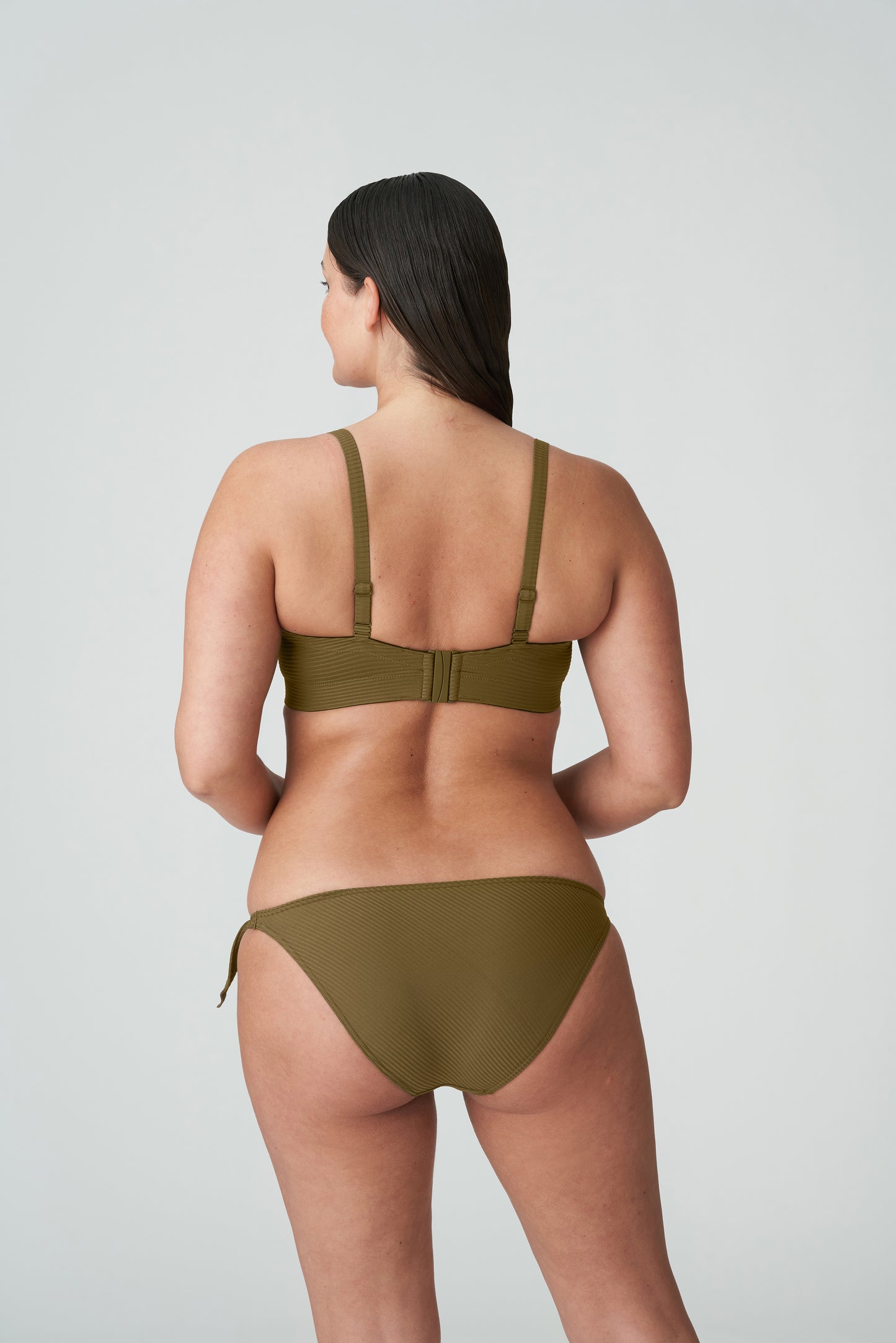 SAHARA Bikini Hüftslip mit Schnüren (Olive)