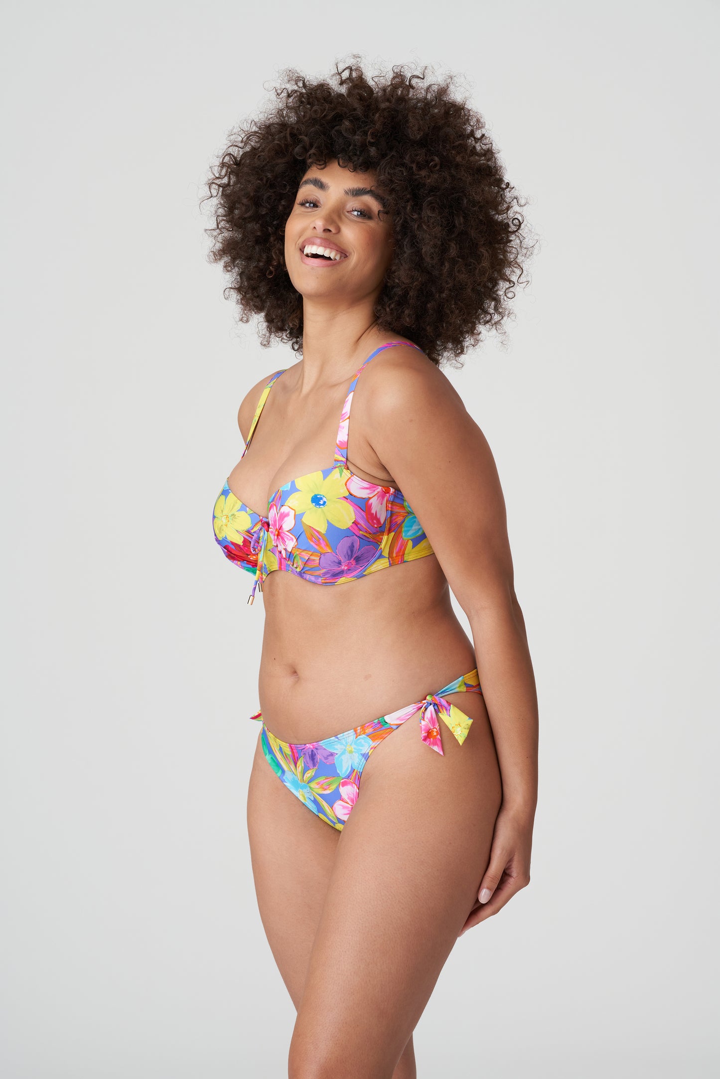 SAZAN Bikini Hüftslip mit Schnüren (Blue Bloom)