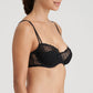 JANE Halbunterlegter Balconette- BH (Black) Schwarz