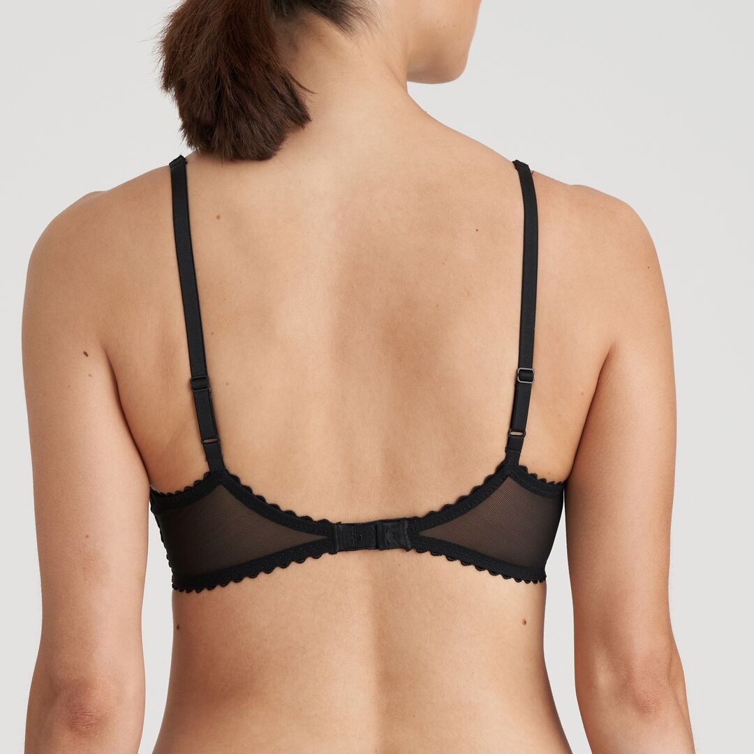 JANE Halbunterlegter Balconette- BH (Black) Schwarz