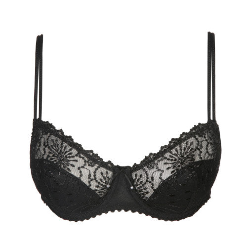 JANE Halbunterlegter Balconette- BH (Black) Schwarz